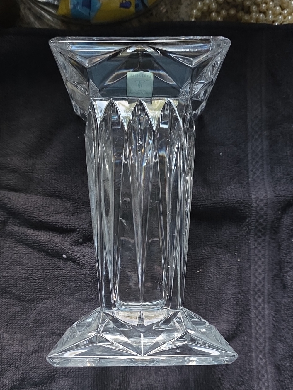 Princess House Clear Crystal Column Pedestal Vase